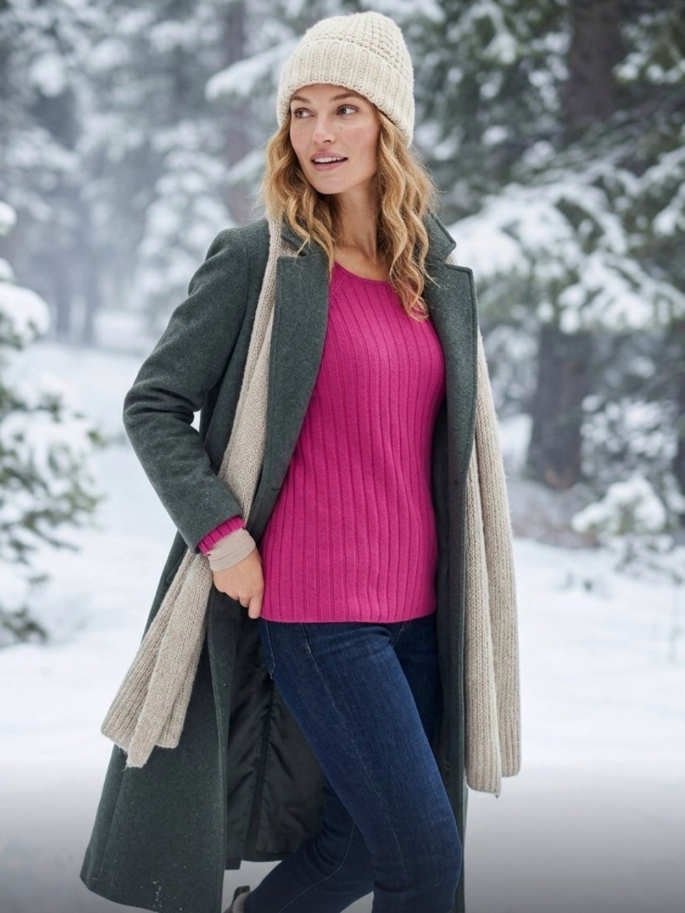 Nordstrom Collection Sweater Cashmere Ribbed Women’s Size Medium M Pink LS